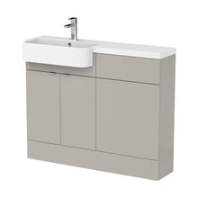 Hudson Reed Fusion 1100mm Combination Unit & Left Hand Semi Recessed Basin Contemp Pebble Grey MFC Smooth Matt 904x1103x355mm - CBI3246 - JJ Building Materials
