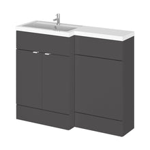 Hudson Reed Fusion 1100mm Left Hand Combination Contemp Gloss Grey MFC Painted Gloss 904x1105x360mm - JJ Building Materials