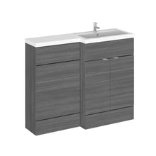 Hudson Reed Fusion 1100mm Right Hand Combination Contemp Anthracite Woodgrain MFC Textured Woodgrain 904x1105x360mm - JJ Building Materials