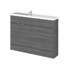 Hudson Reed Fusion 1200mm Combination - Compact Contemp Anthracite Woodgrain MFC Textured Woodgrain 904x1205x260mm - JJ Building Materials