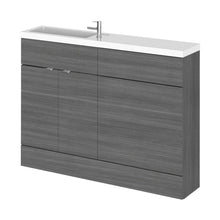 Hudson Reed Fusion 1200mm Combination - Compact Contemp Anthracite Woodgrain MFC Textured Woodgrain 904x1205x260mm - JJ Building Materials