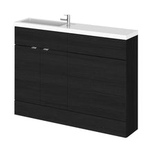 Hudson Reed Fusion 1200mm Combination - Compact Contemp Charcoal Black MFC Textured Woodgrain 904x1205x260mm - CBI608 - JJ Building Materials