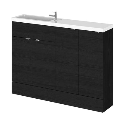 Hudson Reed Fusion 1200mm Combination - Compact Contemp Charcoal Black MFC Textured Woodgrain 904x1205x260mm - CBI625 - JJ Building Materials