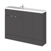 Hudson Reed Fusion 1200mm Combination - Compact Contemp Gloss Grey MFC Painted Gloss 904x1205x260mm - CBI925 - JJ Building Materials