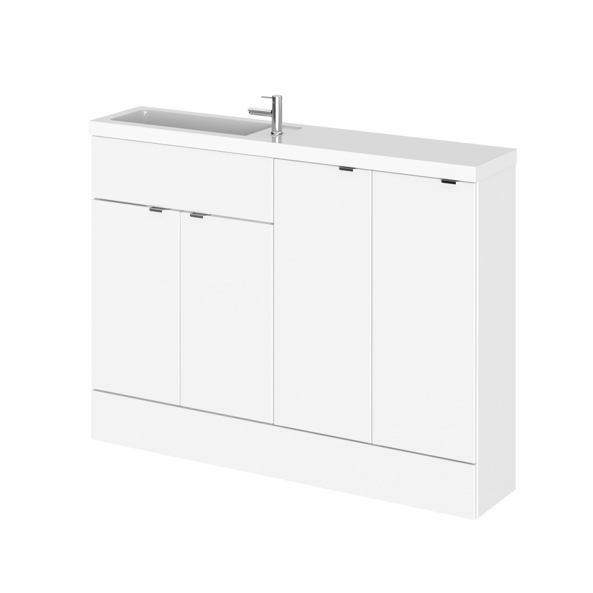 Hudson Reed Fusion 1200mm Combination - Compact Contemp Gloss White MFC Painted Gloss 904x1205x260mm - CBI125 - JJ Building Materials