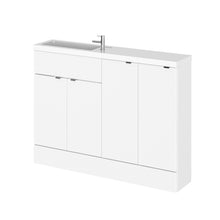 Hudson Reed Fusion 1200mm Combination - Compact Contemp Gloss White MFC Painted Gloss 904x1205x260mm - CBI125 - JJ Building Materials