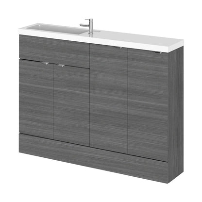 Hudson Reed Fusion 1200mm Combination Contemp Anthracite Woodgrain MFC Textured Woodgrain 904x1205x260mm - JJ Building Materials
