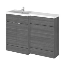 Hudson Reed Fusion 1200mm Left Hand Combination Contemp Anthracite Woodgrain MFC Textured Woodgrain 904x1205x360mm - CBI509 - JJ Building Materials