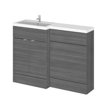 Hudson Reed Fusion 1200mm Left Hand Combination Contemp Anthracite Woodgrain MFC Textured Woodgrain 904x1205x360mm - CBI509 - JJ Building Materials