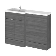 Hudson Reed Fusion 1200mm Left Hand Combination Contemp Anthracite Woodgrain MFC Textured Woodgrain 904x1205x360mm - CBI511 - JJ Building Materials