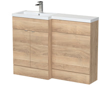 Hudson Reed Fusion 1200mm Left Hand Combination Contemp Bleached Oak MFC Textured Woodgrain 904x1203x355mm - CBI3009 - JJ Building Materials