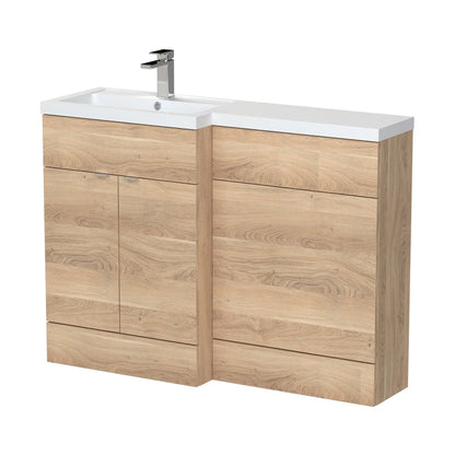 Hudson Reed Fusion 1200mm Left Hand Combination Contemp Bleached Oak MFC Textured Woodgrain 904x1203x355mm - CBI3009 - JJ Building Materials