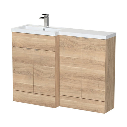 Hudson Reed Fusion 1200mm Left Hand Combination Contemp Bleached Oak MFC Textured Woodgrain 904x1203x355mm - CBI3011 - JJ Building Materials
