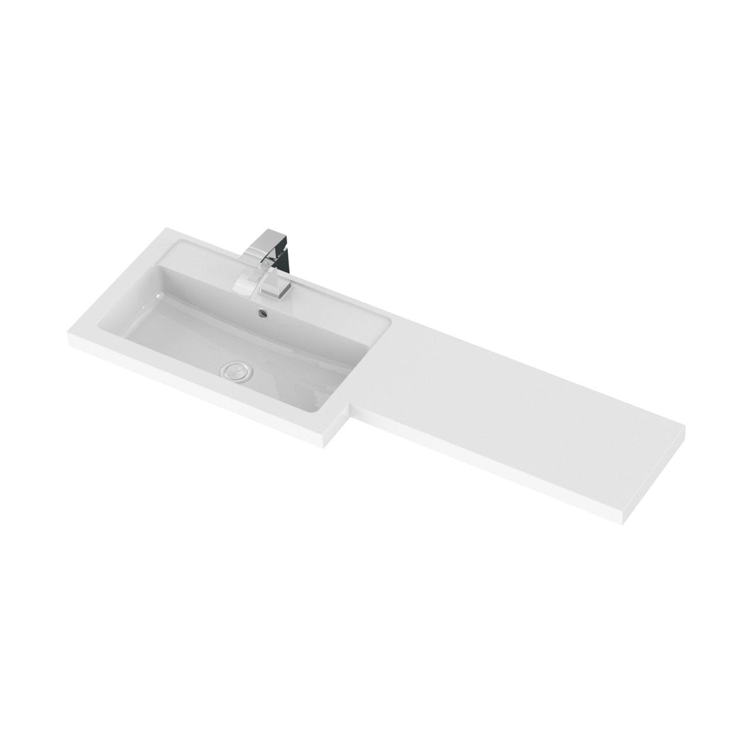 Hudson Reed Fusion 1200mm Left Hand Combination Contemp Gloss White MFC Painted Gloss 904x1205x360mm - CBI109 - JJ Building Materials