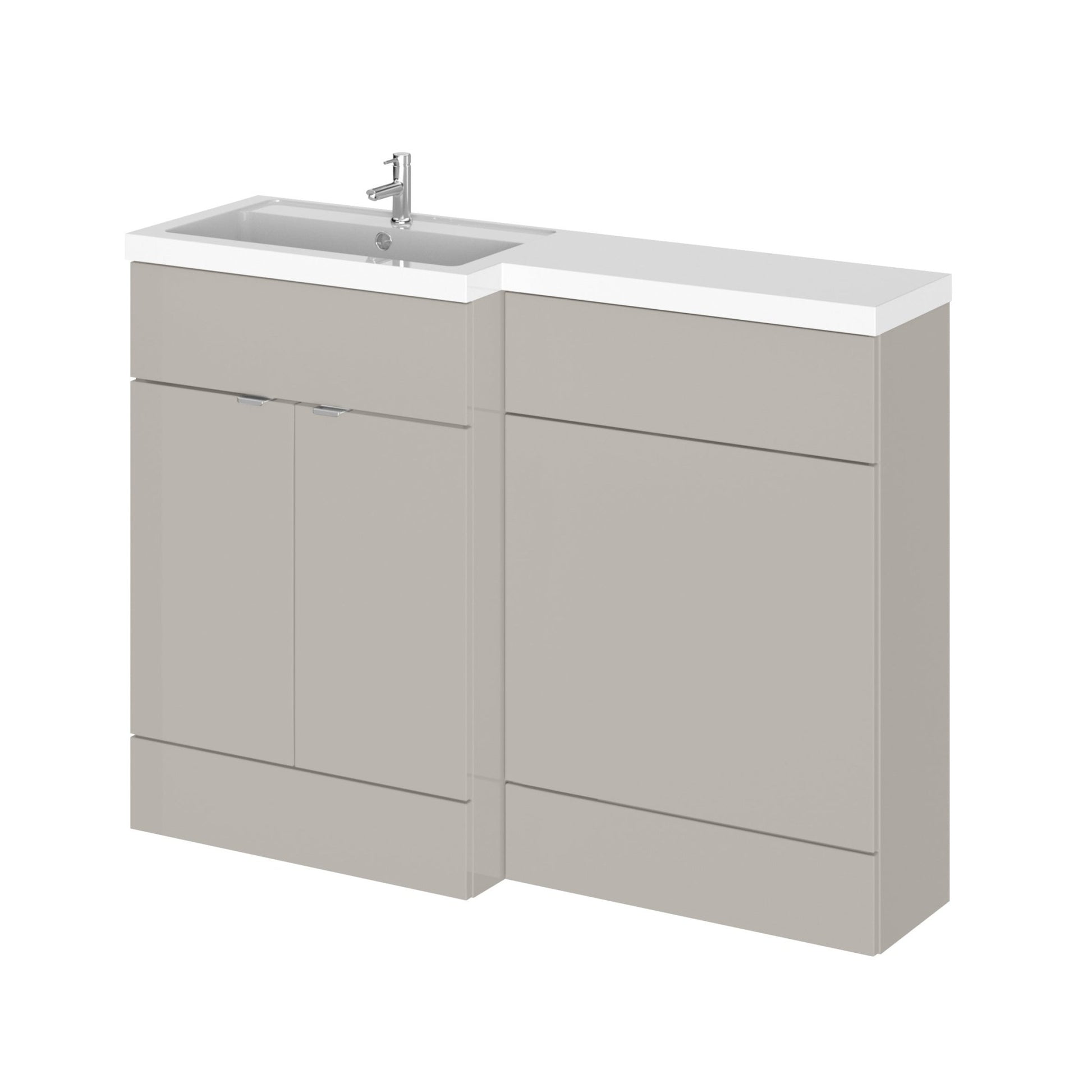 Hudson Reed Fusion 1200mm Left Hand Combination Contemp Pebble Grey MFC Smooth Matt 904x1203x355mm - CBI3209 - JJ Building Materials