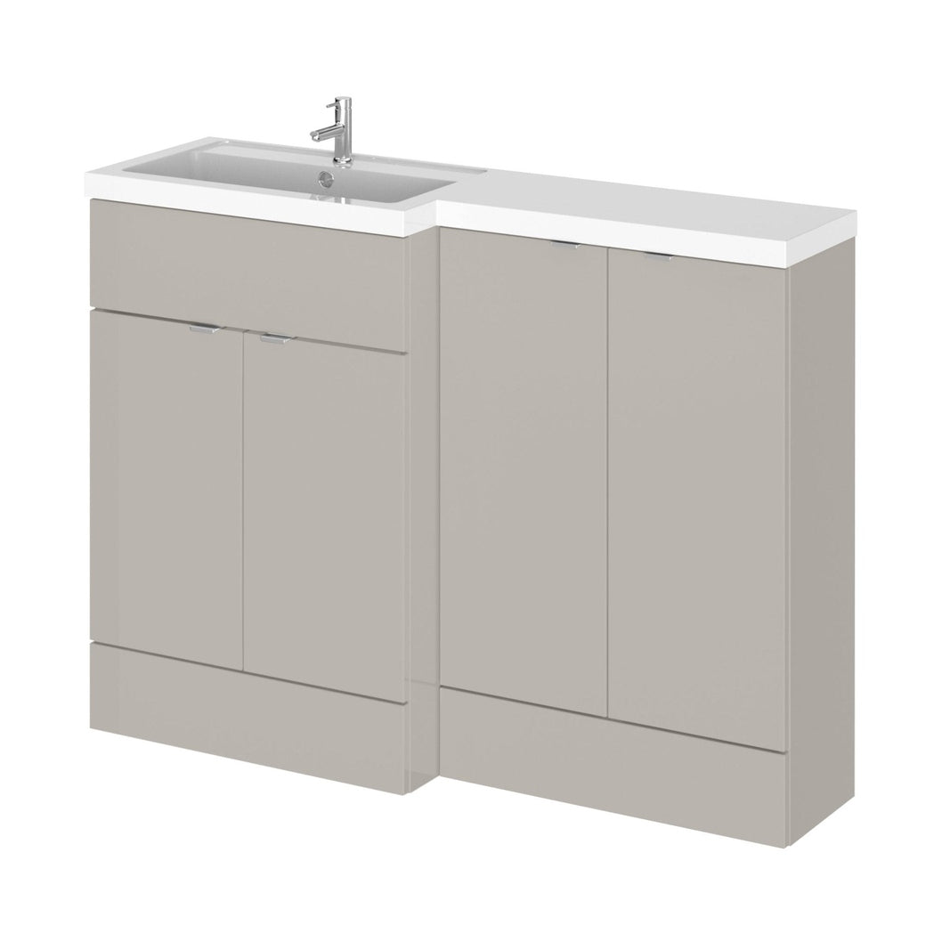 Hudson Reed Fusion 1200mm Left Hand Combination Contemp Pebble Grey MFC Smooth Matt 904x1203x355mm - CBI3211 - JJ Building Materials