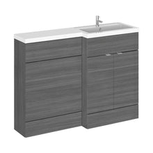 Hudson Reed Fusion 1200mm Right Hand Combination Contemp Anthracite Woodgrain MFC Textured Woodgrain 904x1205x360mm - CBI510 - JJ Building Materials