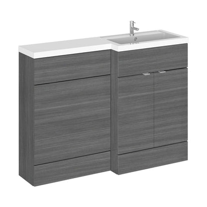 Hudson Reed Fusion 1200mm Right Hand Combination Contemp Anthracite Woodgrain MFC Textured Woodgrain 904x1205x360mm - CBI510 - JJ Building Materials