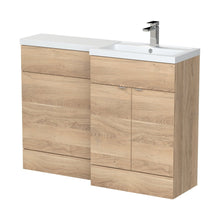 Hudson Reed Fusion 1200mm Right Hand Combination Contemp Bleached Oak MFC Textured Woodgrain 904x1203x355mm - CBI3010 - JJ Building Materials