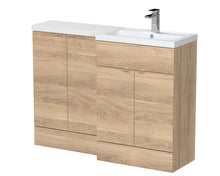 Hudson Reed Fusion 1200mm Right Hand Combination Contemp Bleached Oak MFC Textured Woodgrain 904x1203x355mm - CBI3012 - JJ Building Materials