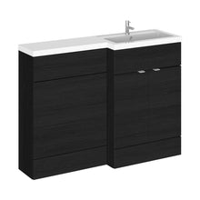 Hudson Reed Fusion 1200mm Right Hand Combination Contemp Charcoal Black MFC Textured Woodgrain 904x1205x360mm - CBI610 - JJ Building Materials