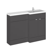 Hudson Reed Fusion 1200mm Right Hand Combination Contemp Gloss Grey MFC Painted Gloss 904x1205x360mm - CBI910 - JJ Building Materials