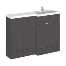 Hudson Reed Fusion 1200mm Right Hand Combination Contemp Gloss Grey MFC Painted Gloss 904x1205x360mm - CBI912 - JJ Building Materials