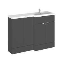 Hudson Reed Fusion 1200mm Right Hand Combination Contemp Gloss Grey MFC Painted Gloss 904x1205x360mm - CBI912 - JJ Building Materials