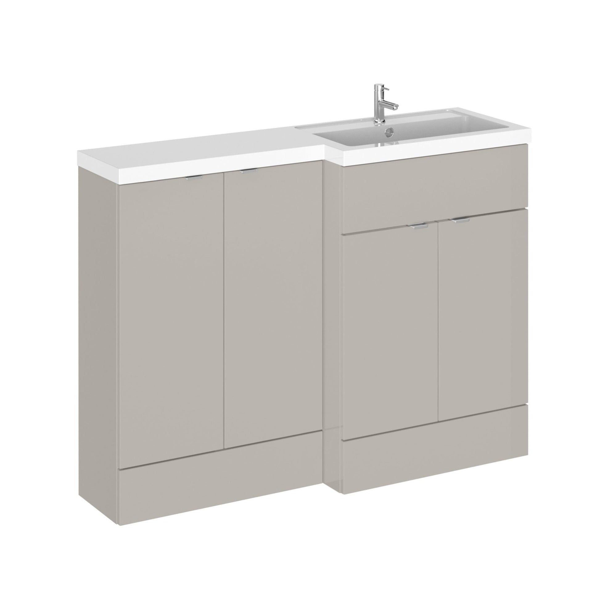 Hudson Reed Fusion 1200mm Right Hand Combination Contemp Pebble Grey MFC Smooth Matt 904x1203x355mm - CBI3212 - JJ Building Materials