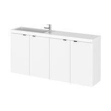 Hudson Reed Fusion 1200mm Vanity Unit & Basin - Compact Contemp Gloss White MFC Painted Gloss 579x1205x260mm - JJ Building Materials