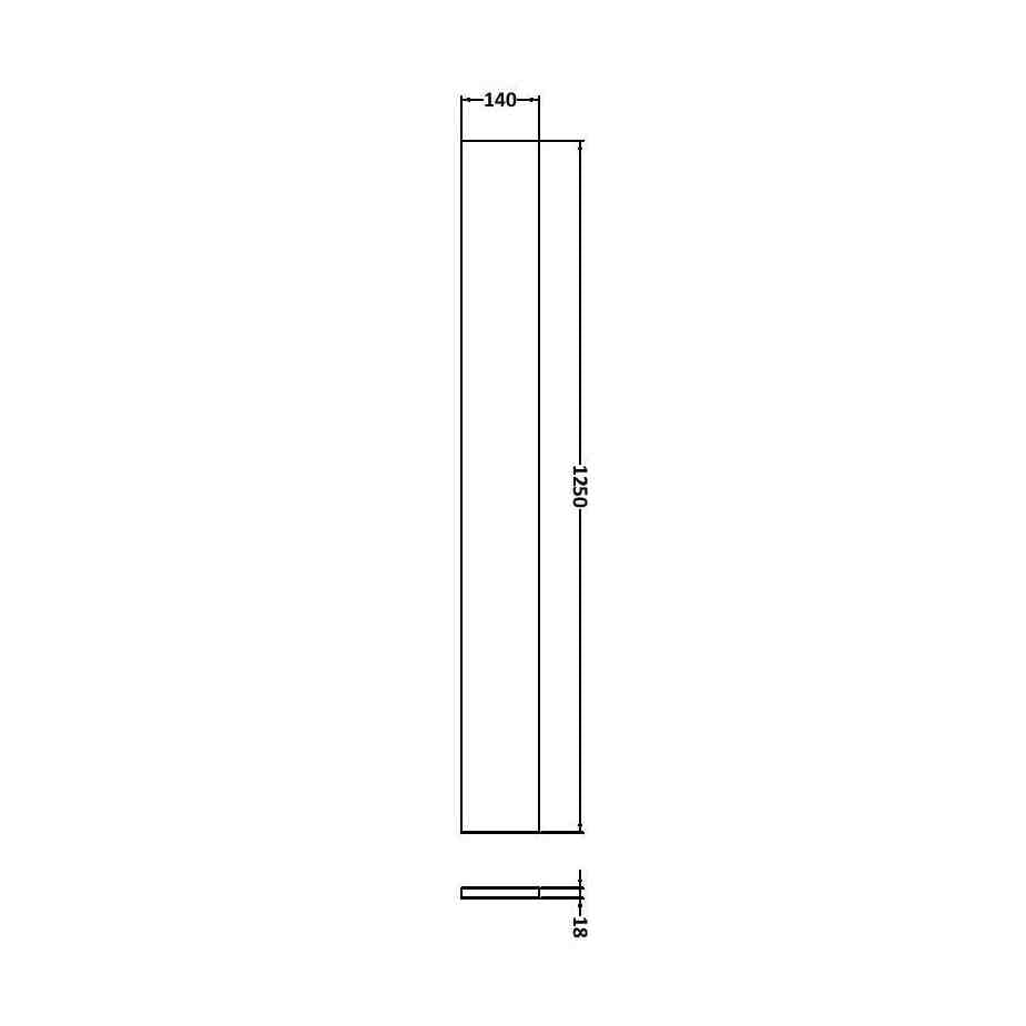 Hudson Reed Fusion 1250mm Plinth Contemp Gloss Grey MFC Painted Gloss 1250x145x18mm - JJ Building Materials