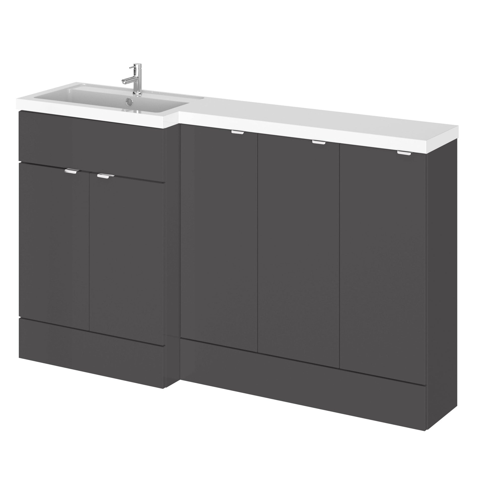 Hudson Reed Fusion 1500mm Combination Contemp Gloss Grey MFC Painted Gloss 904x1505x360mm - JJ Building Materials