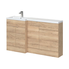 Hudson Reed Fusion 1500mm Left Hand Combination Contemp Bleached Oak MFC Textured Woodgrain 904x1505x355mm - CBI3015 - JJ Building Materials