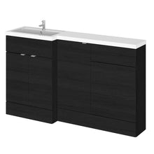 Hudson Reed Fusion 1500mm Left Hand Combination Contemp Charcoal Black MFC Textured Woodgrain 904x1505x360mm - CBI615 - JJ Building Materials