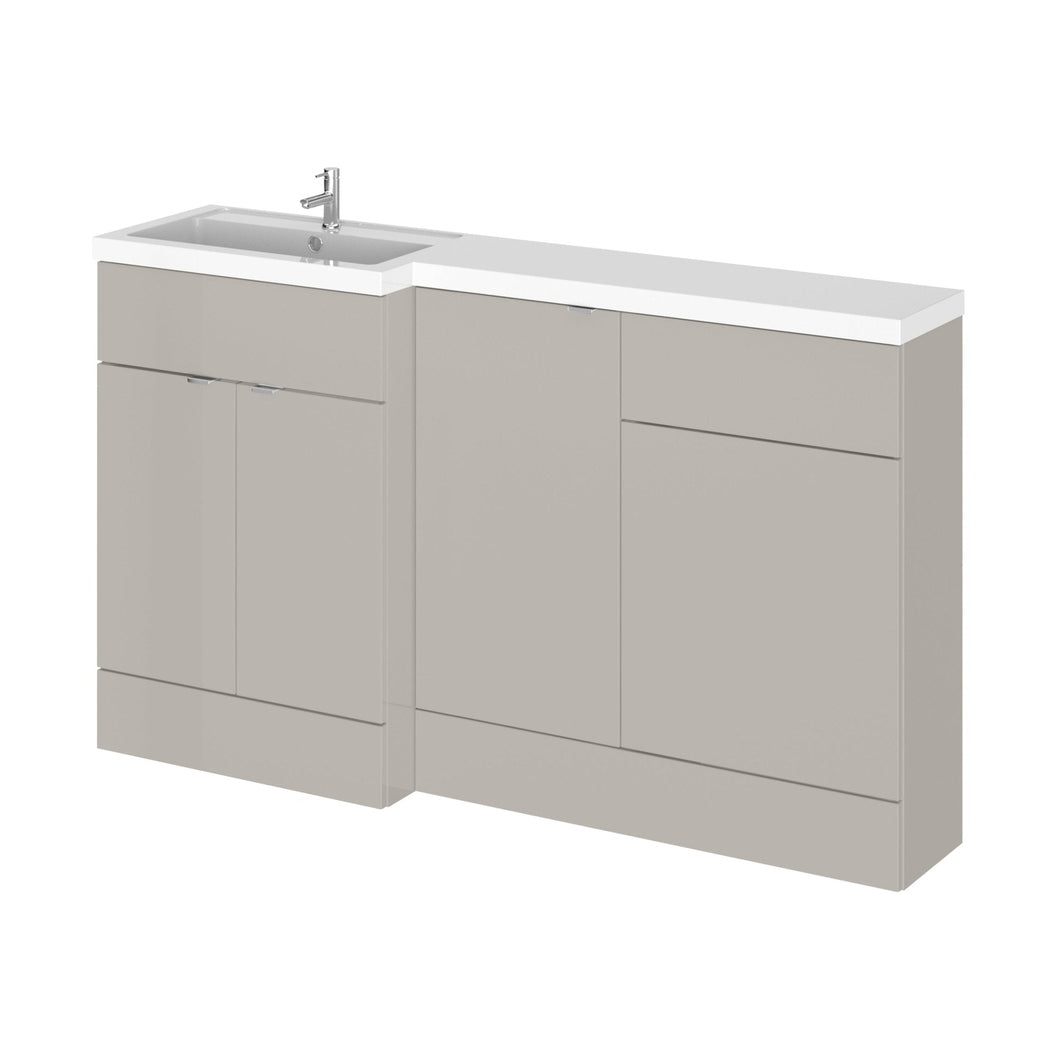Hudson Reed Fusion 1500mm Left Hand Combination Contemp Pebble Grey MFC Smooth Matt 904x1505x355mm - CBI3215 - JJ Building Materials