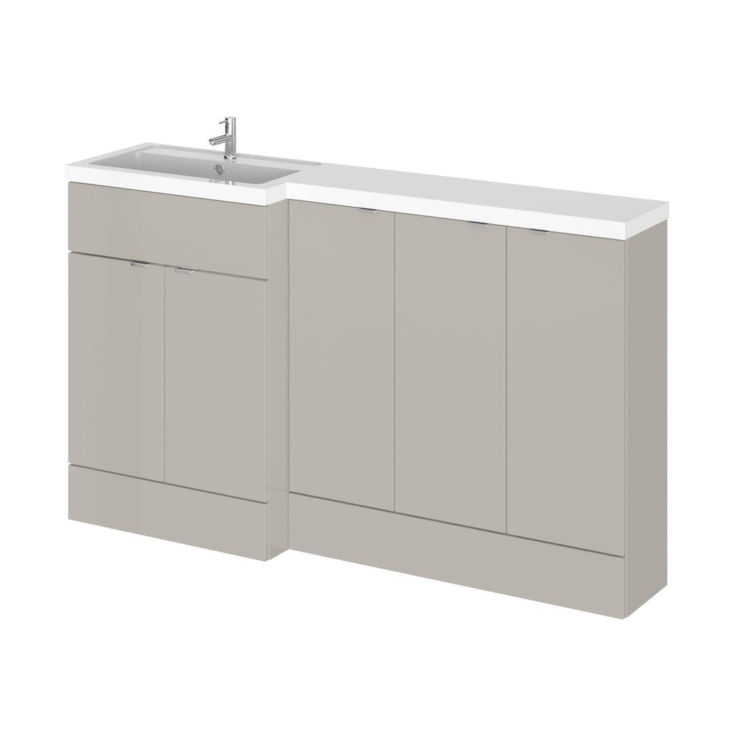 Hudson Reed Fusion 1500mm Left Hand Combination Contemp Pebble Grey MFC Smooth Matt 904x1505x355mm - CBI3217 - JJ Building Materials