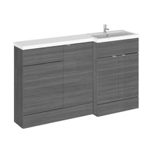 Hudson Reed Fusion 1500mm Right Hand Combination Contemp Anthracite Woodgrain MFC Textured Woodgrain 904x1505x360mm - CBI516 - JJ Building Materials