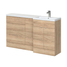 Hudson Reed Fusion 1500mm Right Hand Combination Contemp Bleached Oak MFC Textured Woodgrain 904x1503x355mm - JJ Building Materials