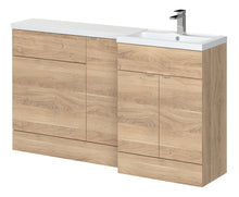 Hudson Reed Fusion 1500mm Right Hand Combination Contemp Bleached Oak MFC Textured Woodgrain 904x1503x355mm - JJ Building Materials