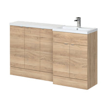 Hudson Reed Fusion 1500mm Right Hand Combination Contemp Bleached Oak MFC Textured Woodgrain 904x1505x355mm - CBI3018 - JJ Building Materials