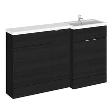 Hudson Reed Fusion 1500mm Right Hand Combination Contemp Charcoal Black MFC Textured Woodgrain 904x1505x360mm - CBI614 - JJ Building Materials