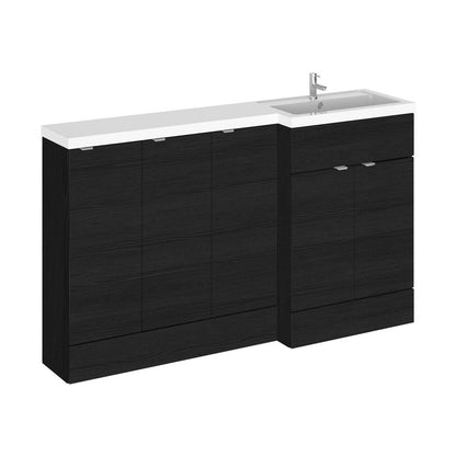Hudson Reed Fusion 1500mm Right Hand Combination Contemp Charcoal Black MFC Textured Woodgrain 904x1505x360mm - CBI618 - JJ Building Materials