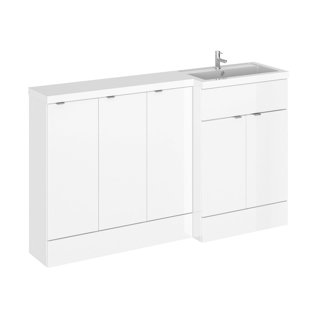 Hudson Reed Fusion 1500mm Right Hand Combination Contemp Gloss White MFC Painted Gloss 904x1505x360mm - CBI118 - JJ Building Materials
