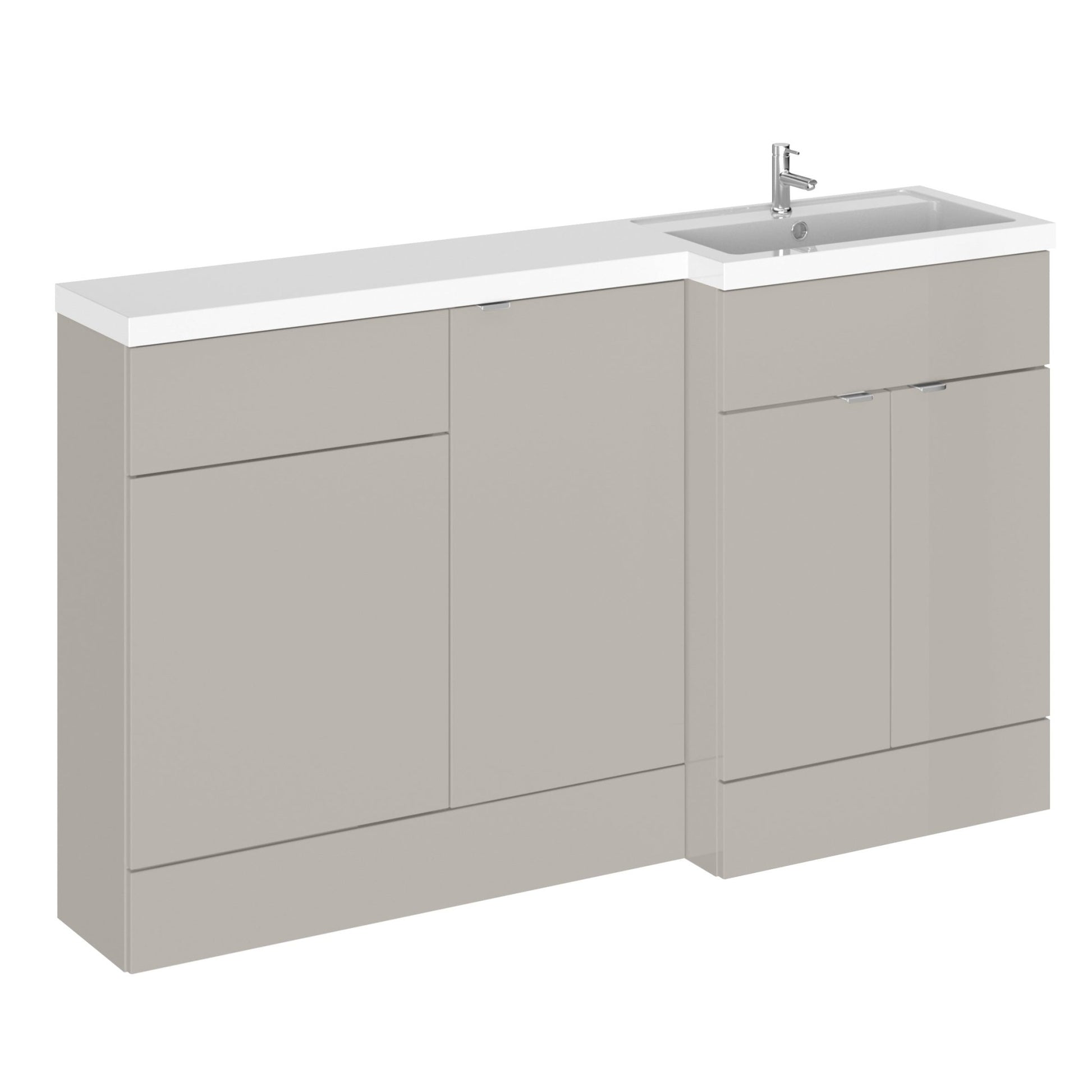 Hudson Reed Fusion 1500mm Right Hand Combination Contemp Pebble Grey MFC Smooth Matt 904x1505x355mm - CBI3216 - JJ Building Materials