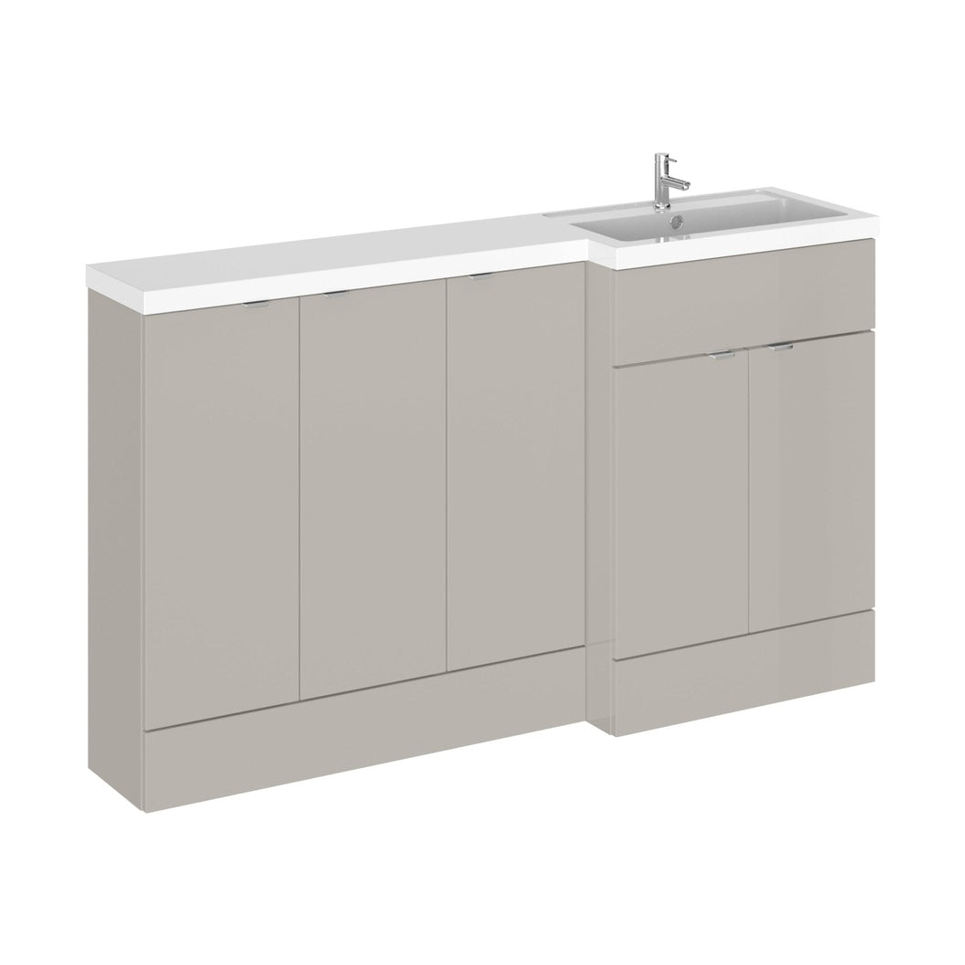 Hudson Reed Fusion 1500mm Right Hand Combination Contemp Pebble Grey MFC Smooth Matt 904x1505x355mm - CBI3218 - JJ Building Materials