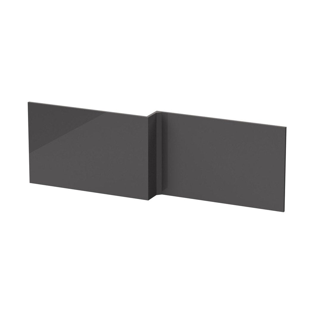 Hudson Reed Fusion 1700mm Square Shower Bath Front Panel Contemp Gloss Grey MFC Gloss 520x1698x163mm - JJ Building Materials
