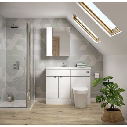 Hudson Reed Fusion 2000mm Plinth Contemp Gloss White MFC Painted Gloss 2000x145x18mm - JJ Building Materials