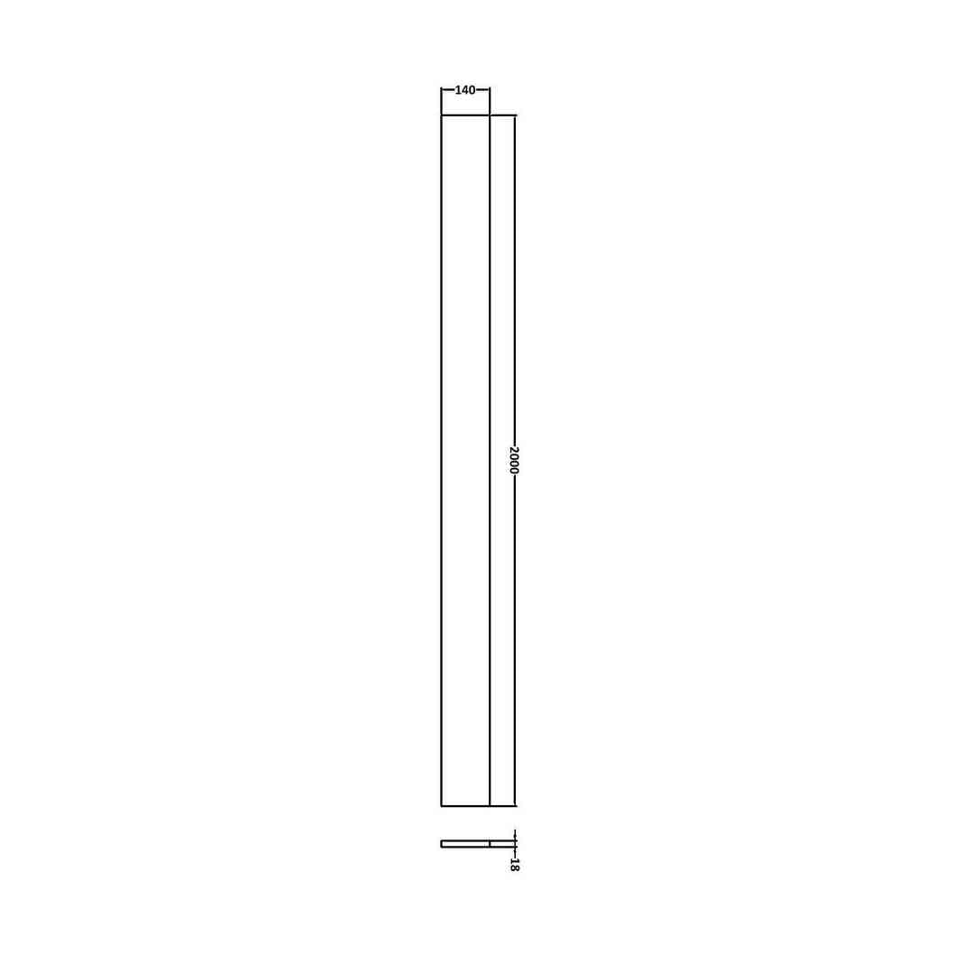 Hudson Reed Fusion 2000mm Plinth Contemp Gloss White MFC Painted Gloss 2000x145x18mm - JJ Building Materials