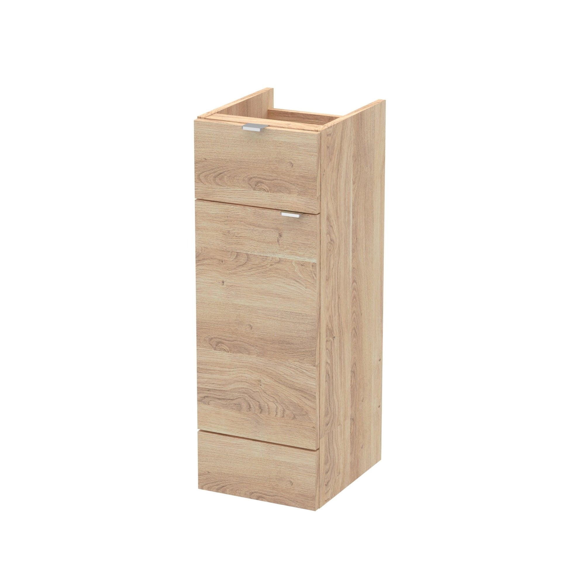 Hudson Reed Fusion 300mm Drawer Lined Unit Contemp Bleached Oak MFC Textured Woodgrain 864x300x355mm - JJ Building Materials