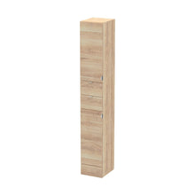 Hudson Reed Fusion 300mm Tall Unit Contemp Bleached Oak MFC Textured Woodgrain 1940x300x355mm - JJ Building Materials
